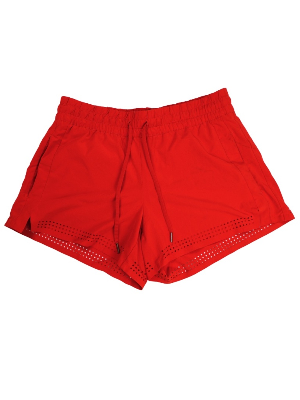 Athleta Red Laser Cut Running Shorts Women's Size 4 Drawstrin